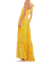 Mac Duggal Women's Ieena Floral One Shoulder Bow Maxi Dress