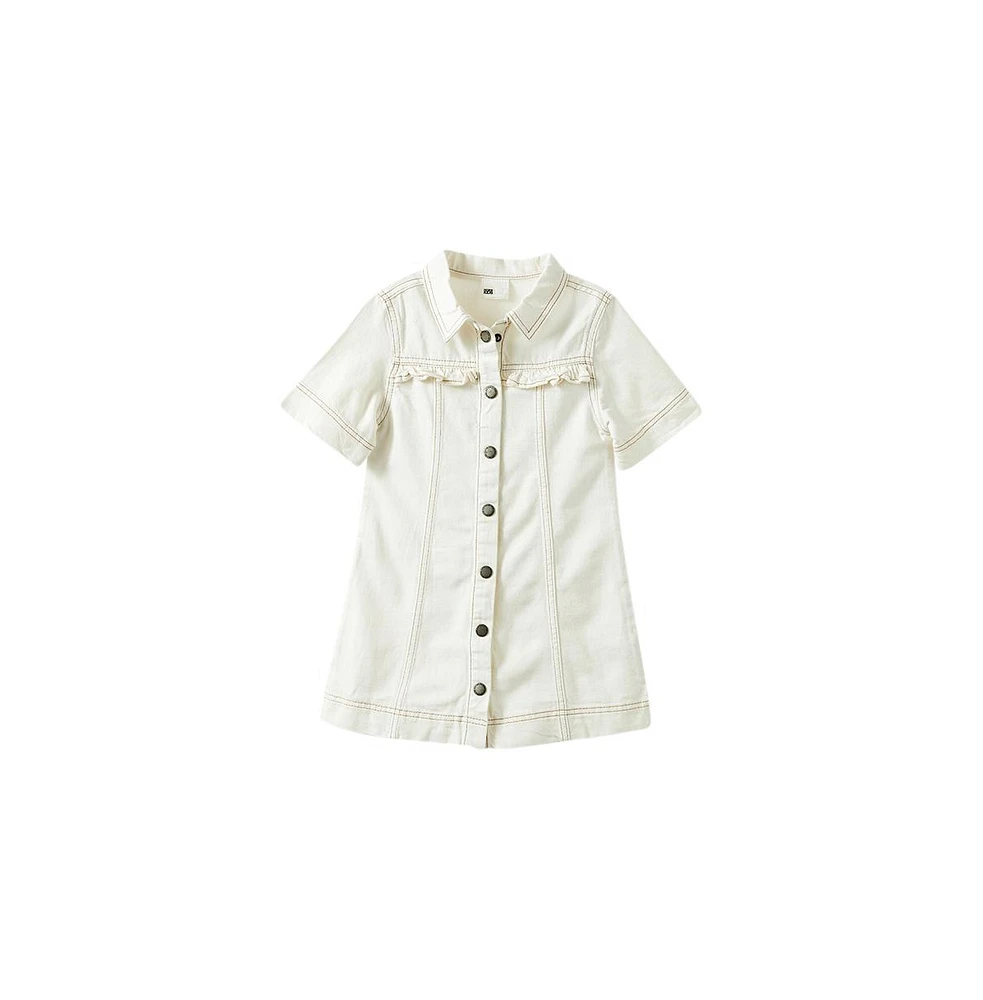 Cotton On Little/Big Girl's Maia Short Sleeve Denim Dress