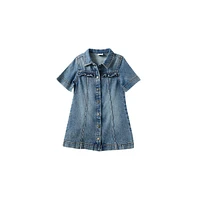 Cotton On Little/Big Girl's Maia Short Sleeve Denim Dress