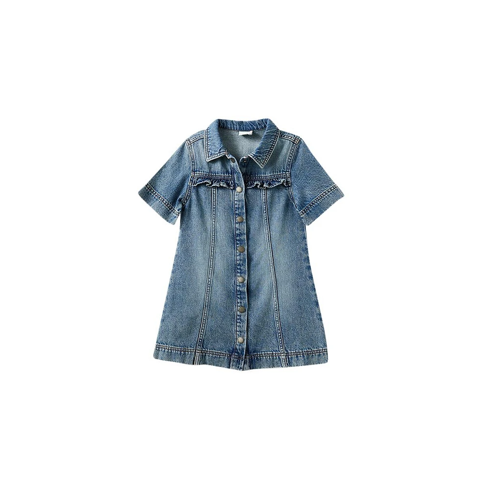 Cotton On Toddler Girl's Maia Short Sleeve Denim Dress