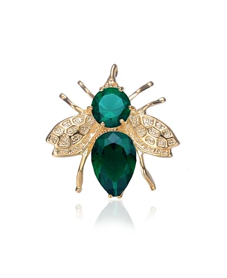 Sterling Silver with Colored Cubic Zirconia Bee Pin