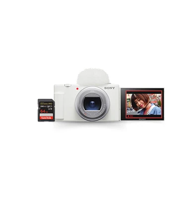 Sony Zv-1 Ii Vlog Camera for Content Creators and Vloggers (White) Bundle