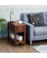 Set Of 2 Contemporary Side End Table with Drawer