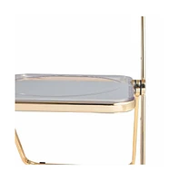 Lawrence Acrylic Folding Chair With Gold Metal Frame