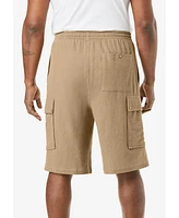 KingSize Men's Big & Tall Full Elastic Waist Gauze Cargo Shorts