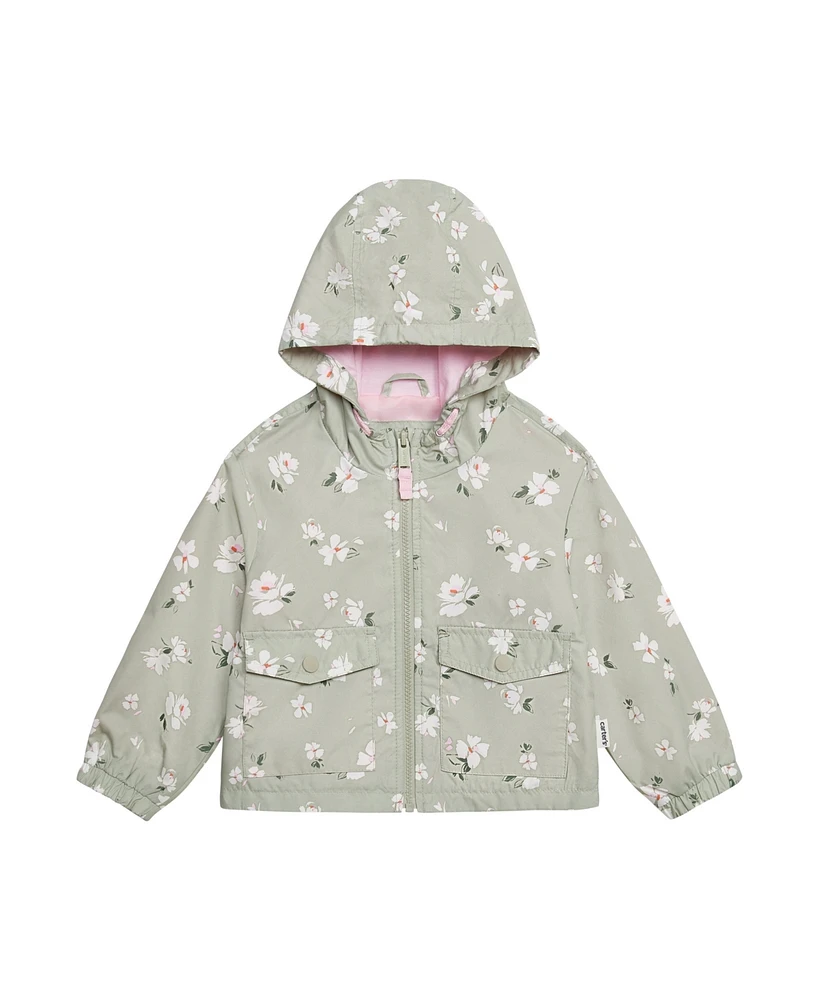 Carter s Baby Girl Light Weight Floral Printed Windbreaker