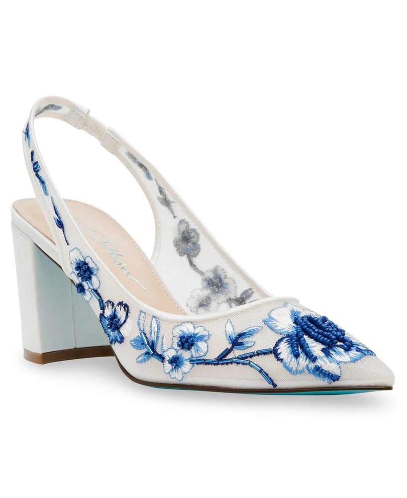 Betsey Johnson Women's Page Beaded Block Heel Pumps