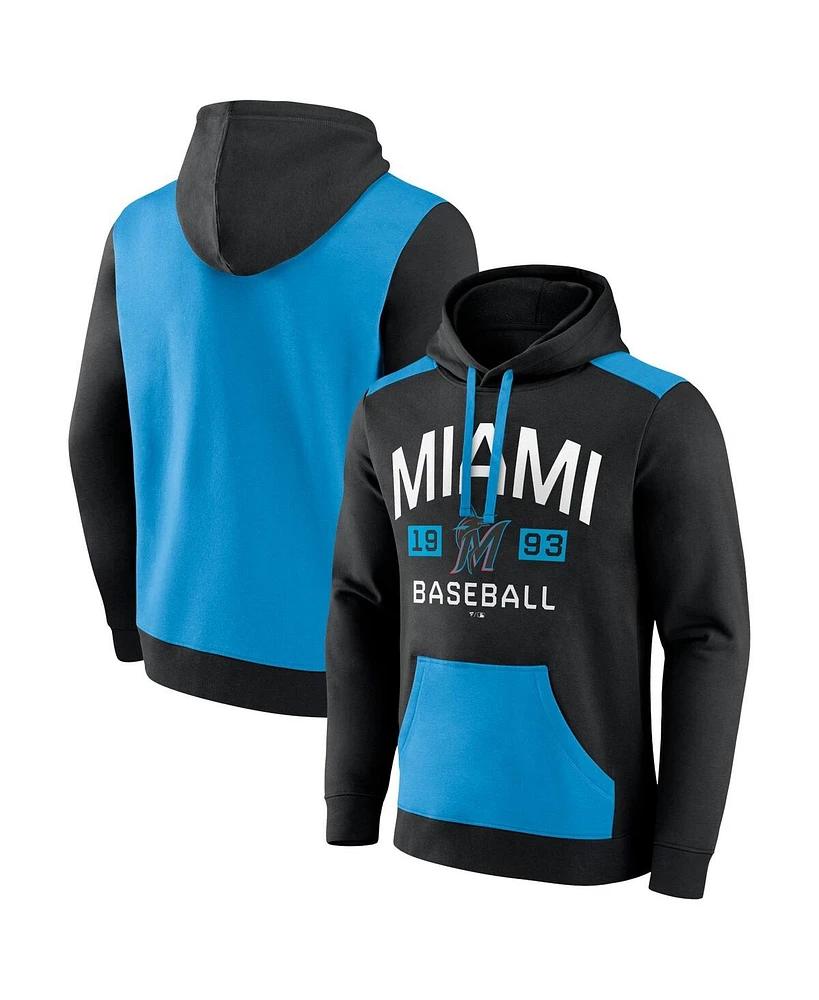 Fanatics Men's Black/Blue Miami Marlins Chip Team Pullover Hoodie