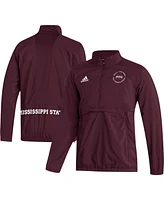 Adidas Men's Maroon Mississippi State Bulldogs Aeroready Half-Zip Jacket
