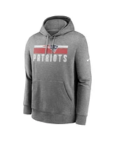 Nike Men's Heather Charcoal New England Patriots Club Fleece Pullover Hoodie