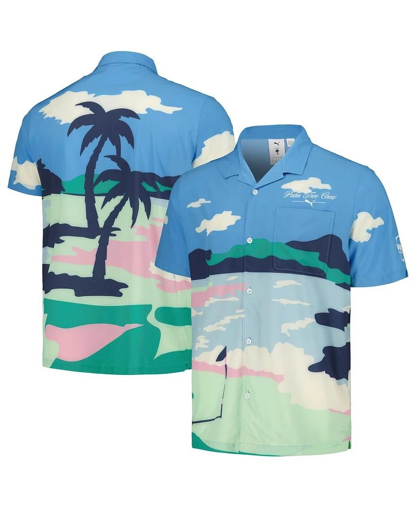 Puma x Ptc Men's Blue Wm Phoenix Open Print Mattr Button-Up Shirt