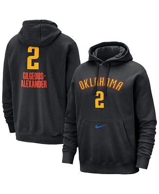 Nike Men's Shai Gilgeous-Alexander Black Oklahoma City Thunder 2024/25 Edition Name Number Pullover Hoodie