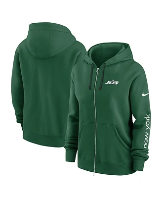 Nike Women's Green New York Jets Phoenix Hoodie Full-Zip Sweatshirt