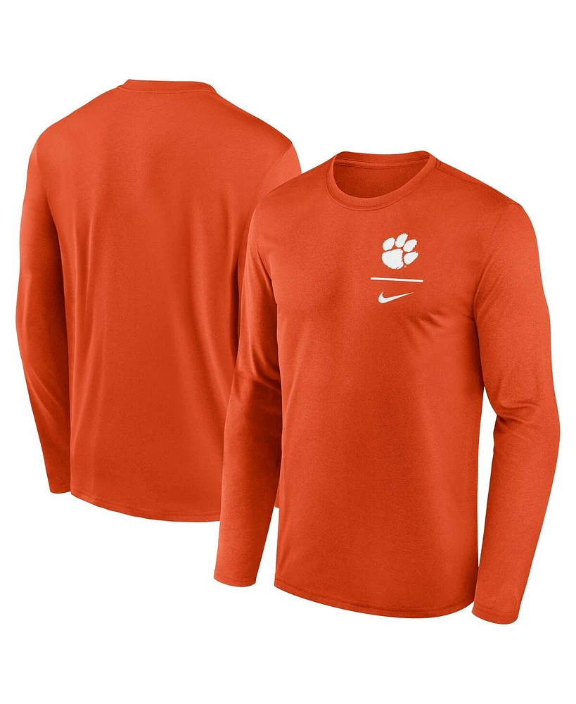 Nike Men's Orange Clemson Tigers Primary Stack Legend Long Sleeve T-Shirt