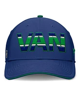 Fanatics Men's Blue/Green Vancouver Canucks Authentic Pro Rink Team Code Flex Hat