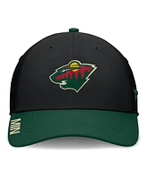 Fanatics Men's Black/Green Minnesota Wild Authentic Pro Rink Flex Hat