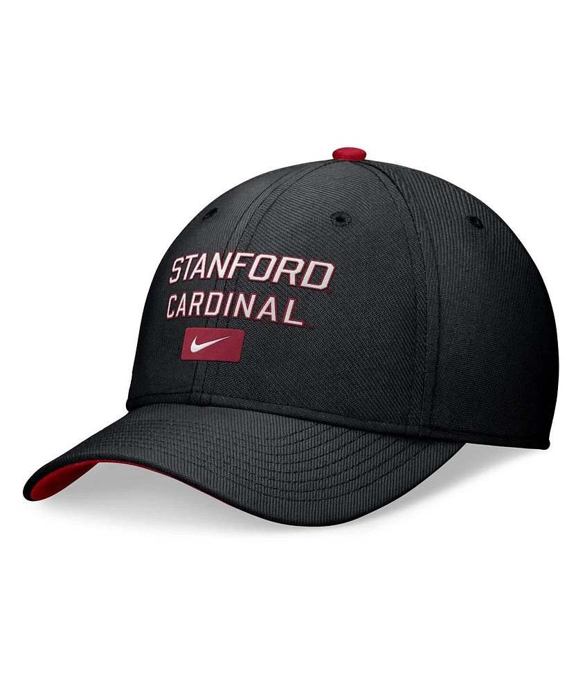 Nike Men's Black Stanford Cardinal Primetime Rise Swoosh Flex Hat