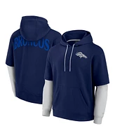 Fanatics Men's and Women's Navy Denver Broncos Sleek Elements Pullover Hoodie