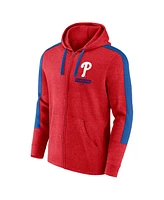 Fanatics Men's Heather Red Philadelphia Phillies Gains Fleece Full-Zip Hoodie