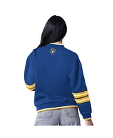 Starter Women's Royal Milwaukee Brewers Wild Card Oversized Pullover Sweatshirt