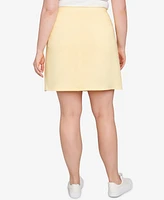 Hearts Of Palm Plus Making Waves Solid Tech Stretch Pull On Skort
