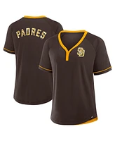 Fanatics Women's Brown San Diego Padres League Diva Star Raglan V-Neck T-Shirt