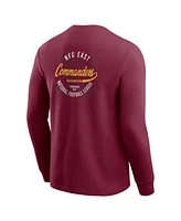 Fanatics Men's Burgundy Washington Commanders Washed Waffle-Knit Long Sleeve T-Shirt