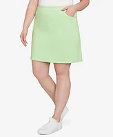 Hearts Of Palm Plus Size Solid Tech Stretch Pull On Skort