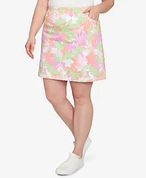Hearts Of Palm Plus Printed Tech Stretch Pull On Skort