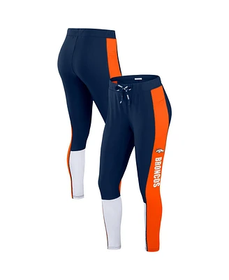 Wear by Erin Andrews Women's Navy/Orange Denver Broncos Color-Block Leggings