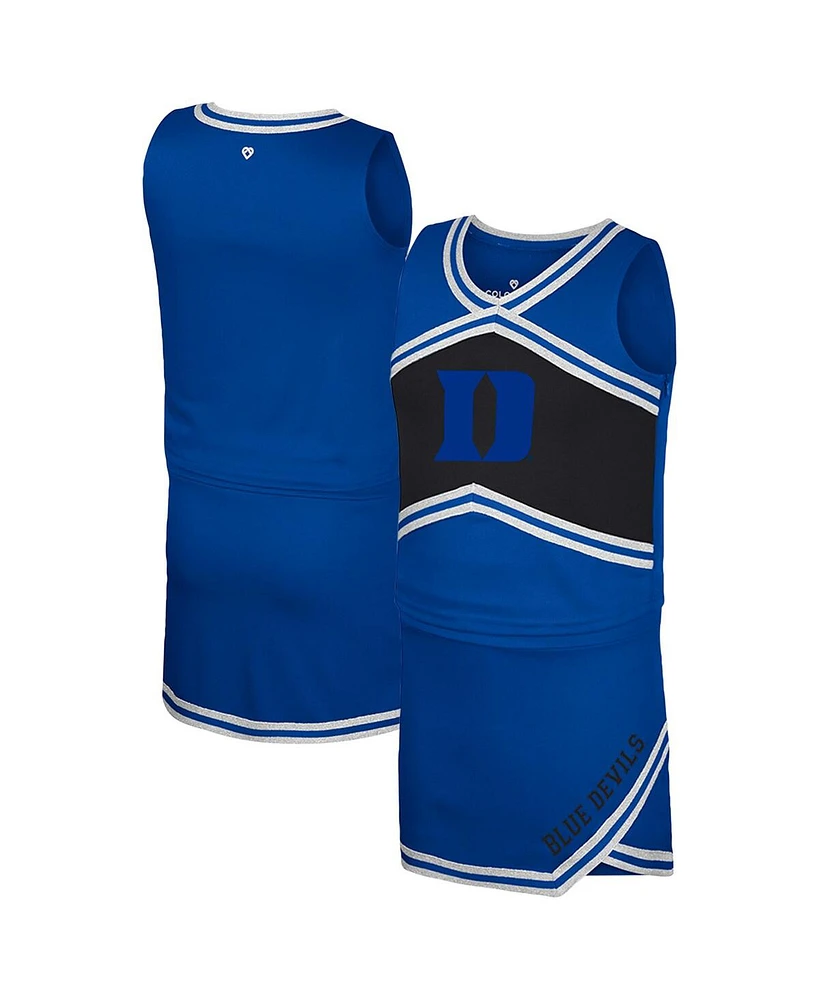 Colosseum Girls Youth Royal Duke Blue Devils Cheerleader Top Skirt Set