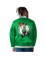 Starter Men's  Green Boston Celtics Reversible Satin Full-Snap Varsity Jacket