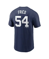 Nike Men's Max Fried Navy New York Yankees Fuse Name Number T-Shirt