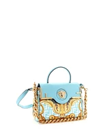 Pre-Owned Versace Medium x Fendi Fendace La Medusa Top Handle Bag Printed Laminated Leather with Leather