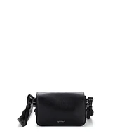 Pre-Owned Off White Mini Binder Clip Flap Bag Striped Leather