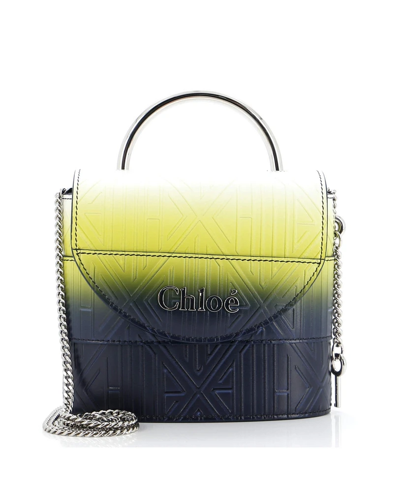 Pre-Owned Chloe Small Aby Lock Bag Embossed Leather