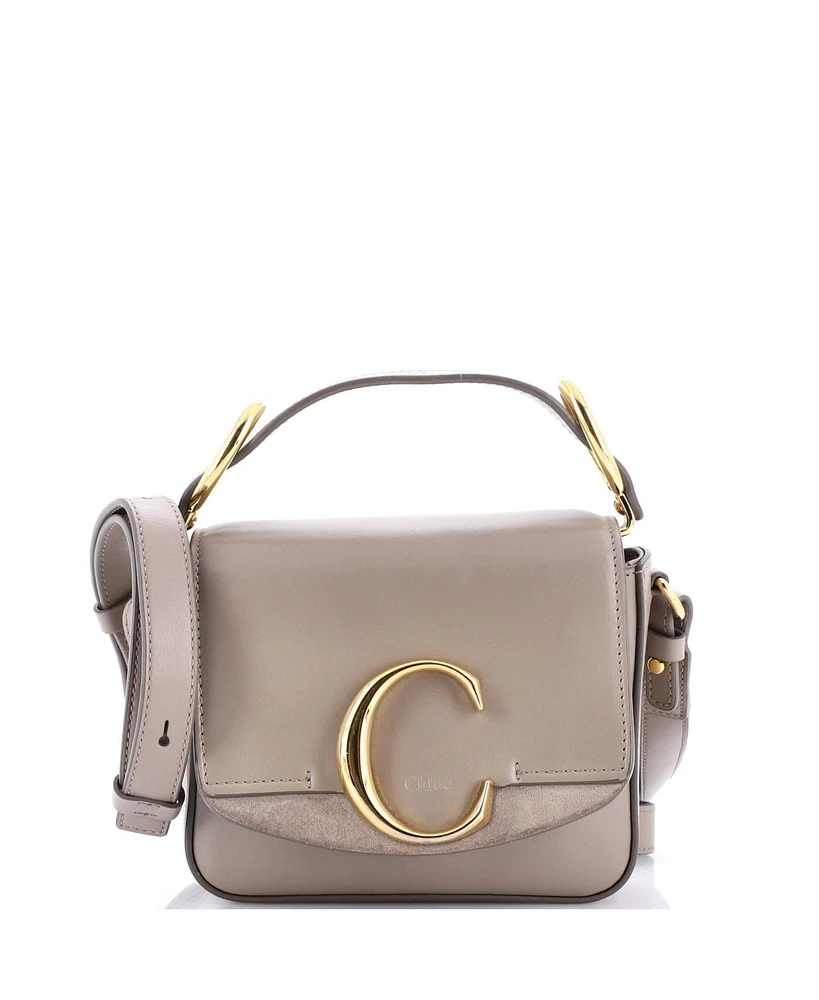 Pre-Owned Chloe Mini C Flap Bag Leather