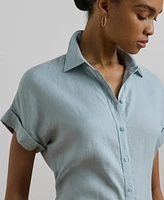 Lauren Ralph Petite Dolman Sleeve Linen Top