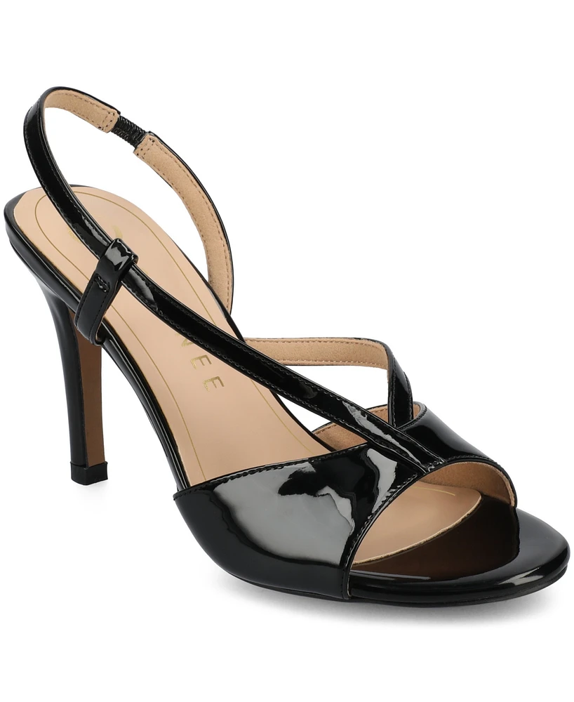 Journee Collection Women's Varra Crossover Strap Dress Sandals