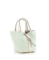 Pre-Owned HERMES Pm Picotin Lock Bag Lucky Daisy Printed Swift
