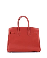 Pre-Owned HERMES Birkin 30 Handbag Red Togo with Palladium Hardware