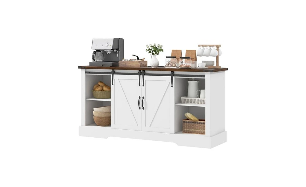 Kitchen Storage Cabinet and Sideboard with Adjustable Shelves for Organized Space