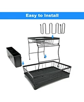 Kitchen Counter Utensil Drying Rack with Multi-Tier Design and Drip Tray for Kitchen