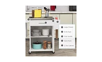 Storage Cabinet and Kitchen Island with Counter Space and Ample Storage for Organization