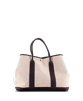 Pre-Owned HERMES 36 Garden Party Tote Toile and Leather