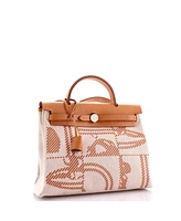 Pre-Owned Hermes 31 Herbag Zip Relief Brides de Gala Toile and Leather