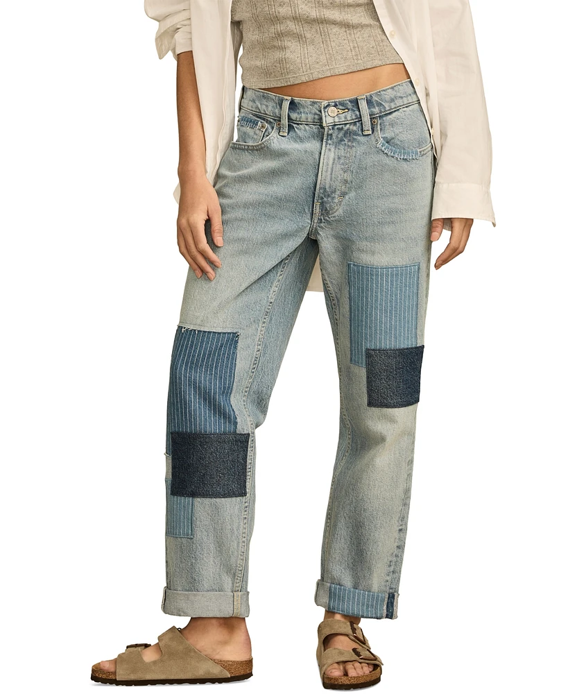Lucky Brand Women's Legend Mid-Rise Patchwork Boy Jeans