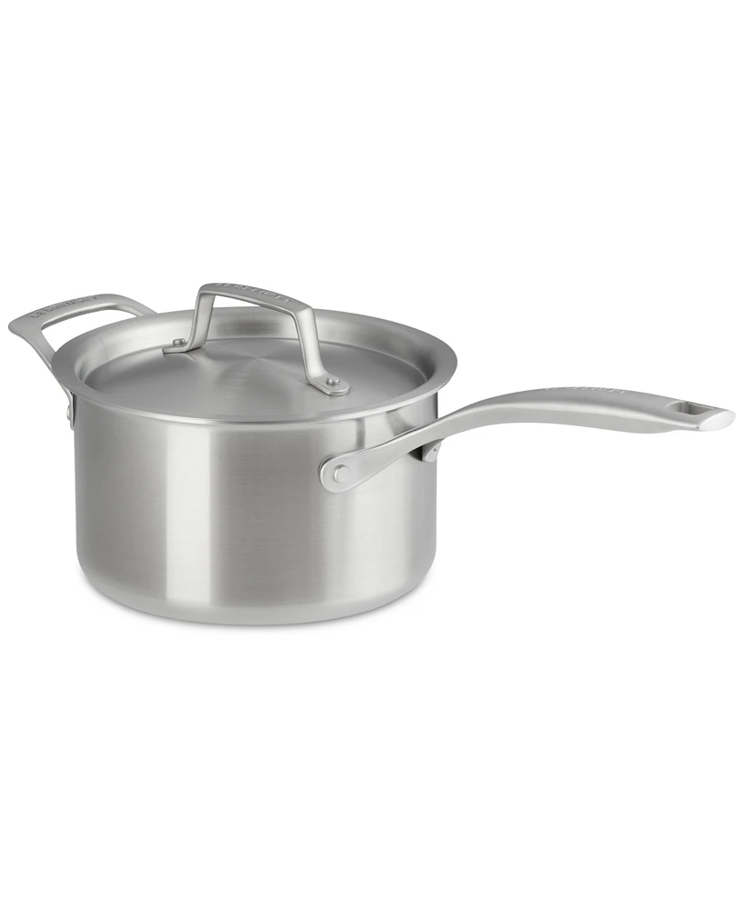 Le Creuset Essential Stainless Steel Round Saucepan with Lid, 3 Qt.