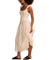 Lucky Brand Women's Cotton Eyelet Midi Dress