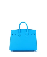 Pre-Owned HERMES Birkin 25 Handbag Blue Epsom with Palladium Hardware